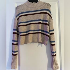 Junior’s Cropped Mockneck Sweater, Size Small